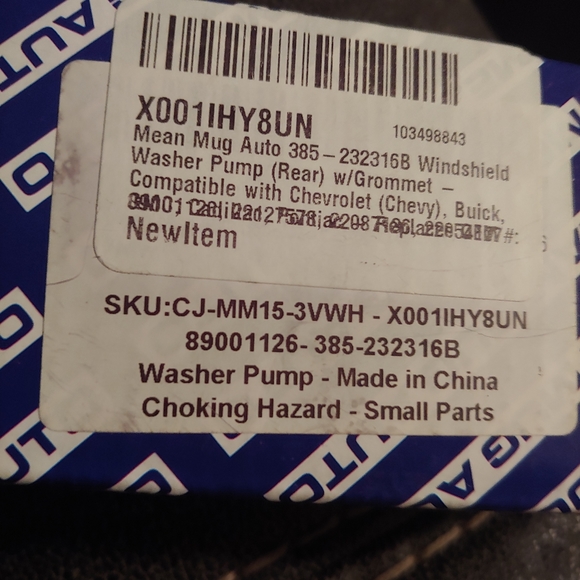 Mean Mug Auto 385-232316A Front Windshield Washer Pump w/Grommet - Picture 7 of 7